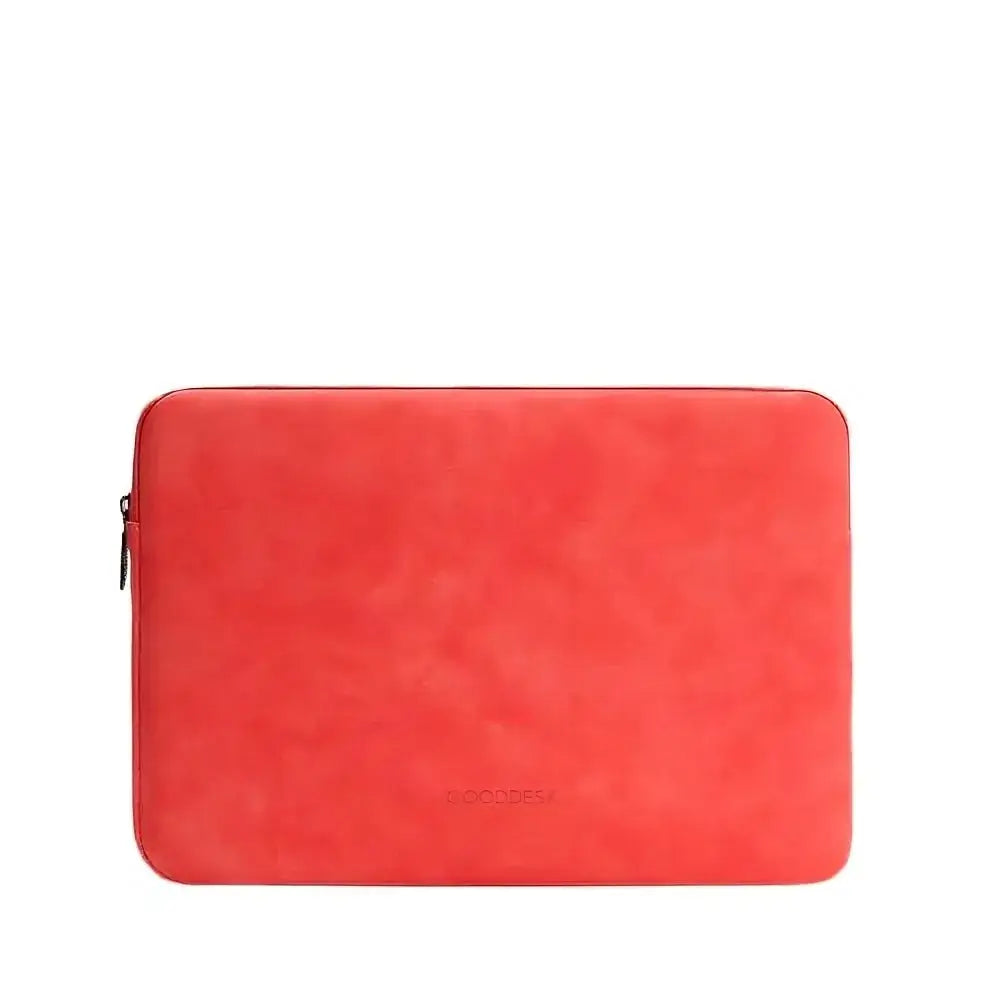 LCASE Laptoptasche Kunstleder in rot als Vorschaubild mit Logo und Reissverschluss einzeln